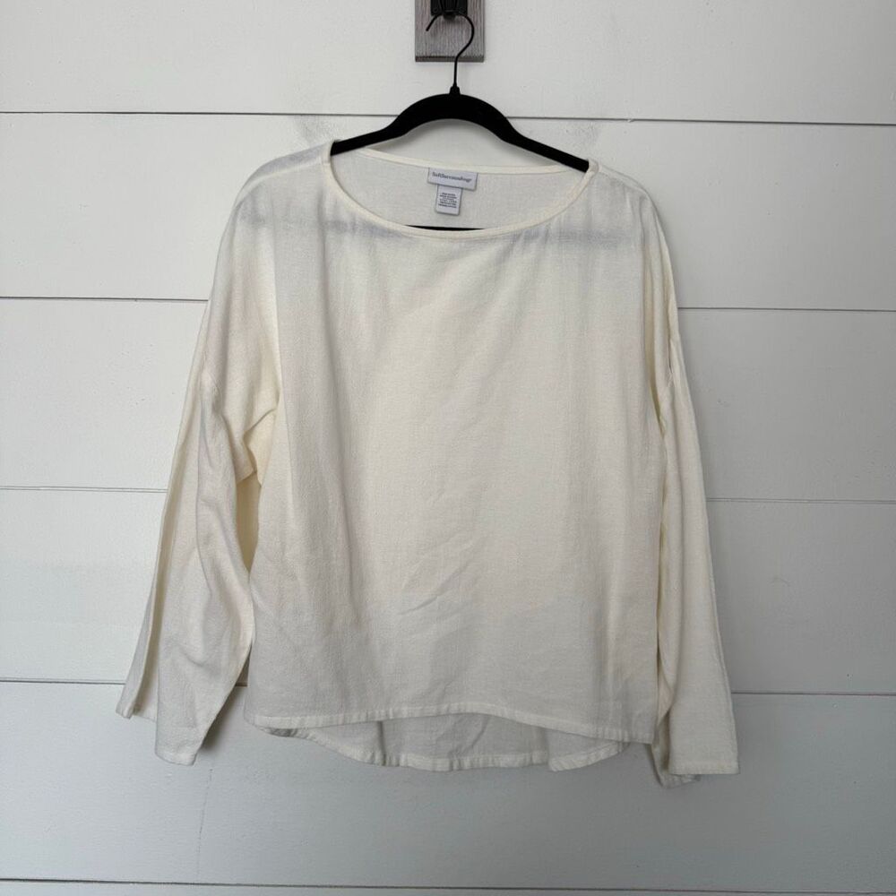 Soft Surroundings Women’s Medium Petite Cream Long Sleeve Top